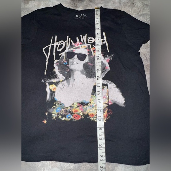 G By GUESS Hollywood Stars Sparkly Logo T-Shirt Top Womens, Small - Picture 9 of 11